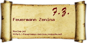 Feuermann Zenina névjegykártya